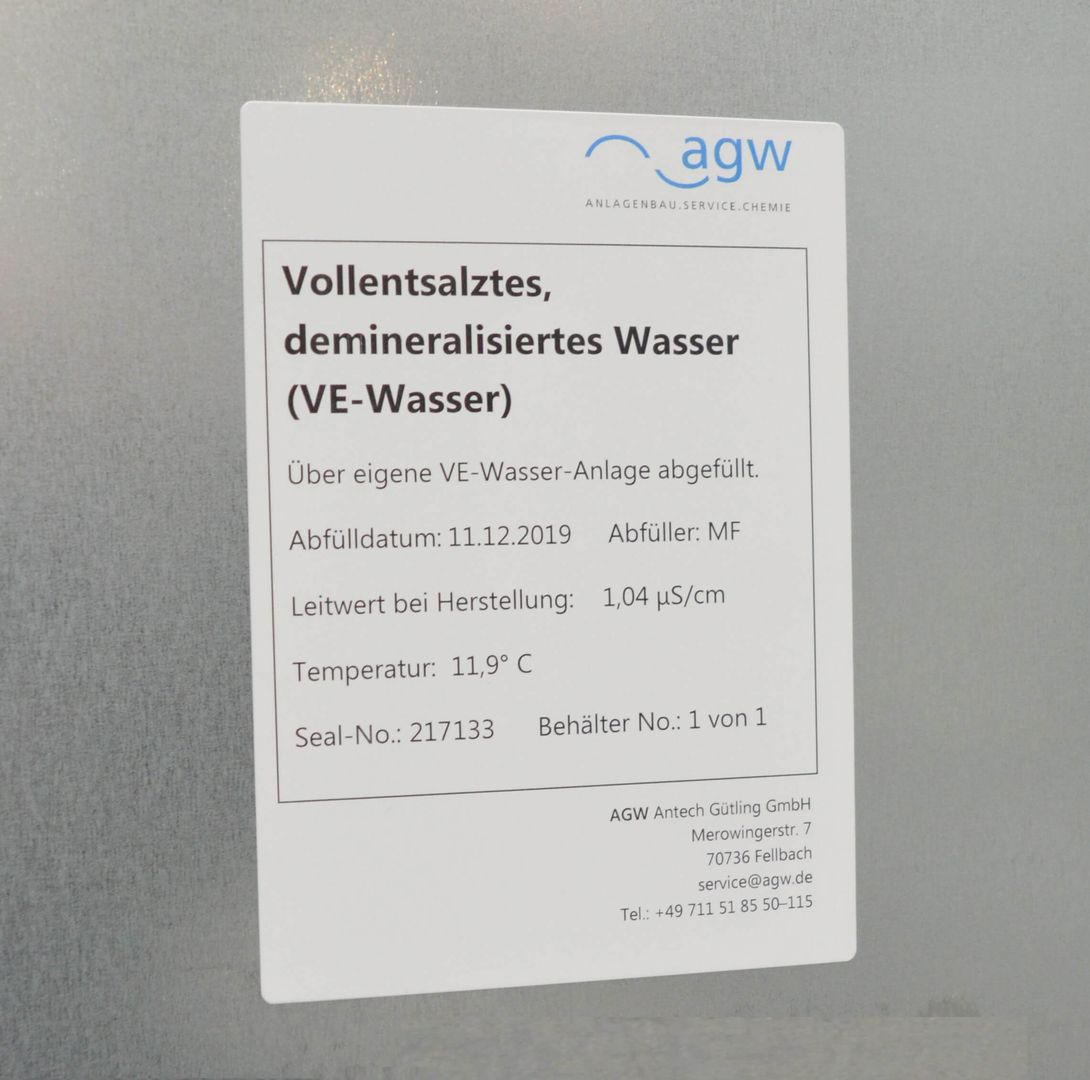 Vollentsalztes Wasser